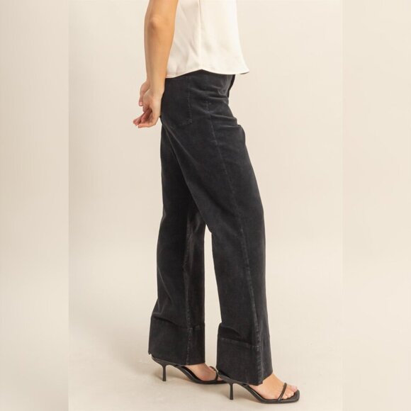 DONT THINK BLACK FLARE PANTS - Picture 3 of 3